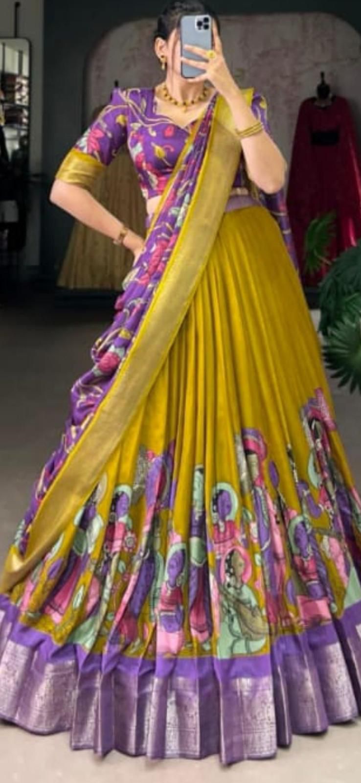 Kalamkari lehanga-38 size only