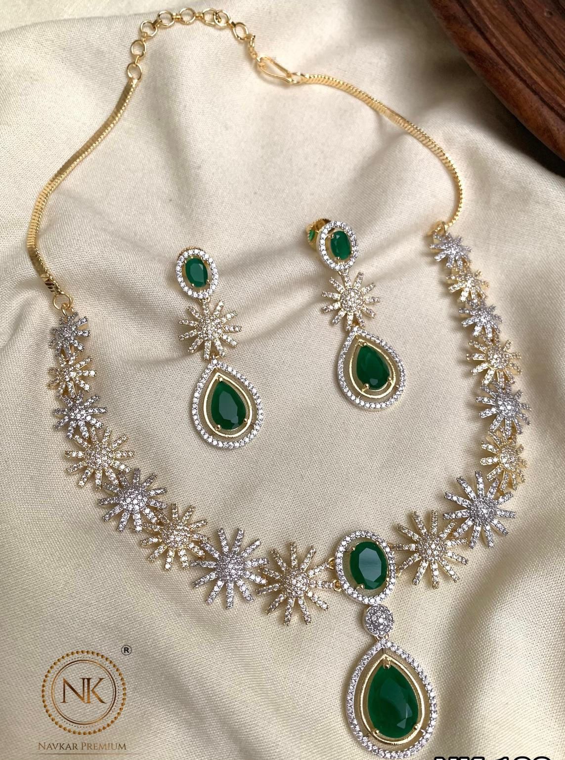 ruby and green american diamonds
