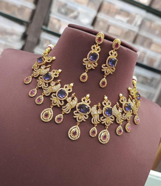 purple necklace set