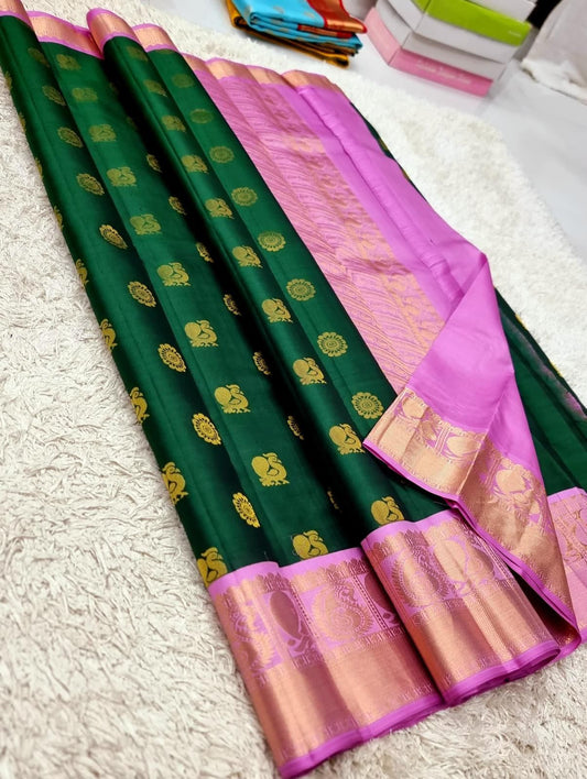 Green with pink blouse