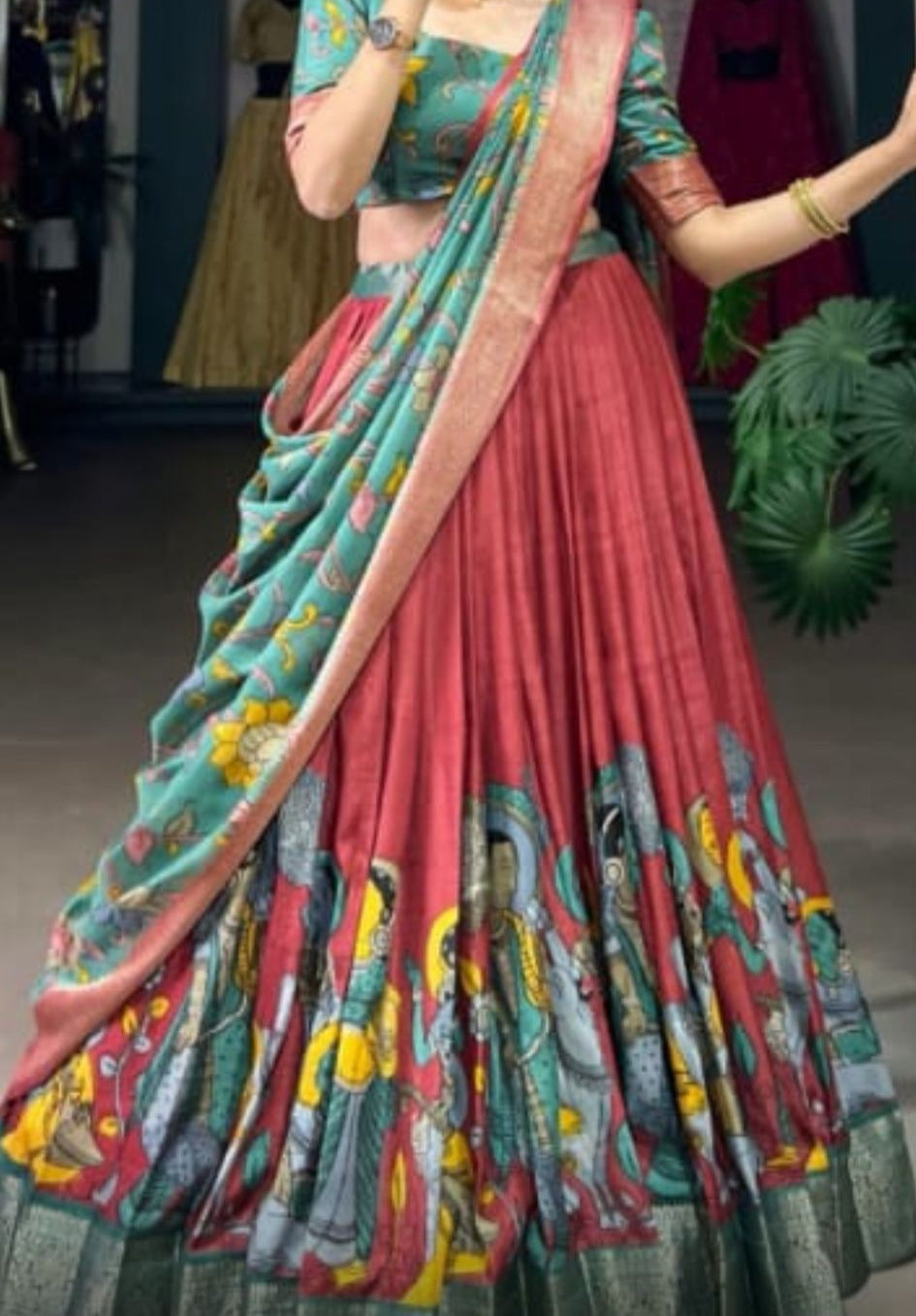 kalamkari lehanga 36 size
