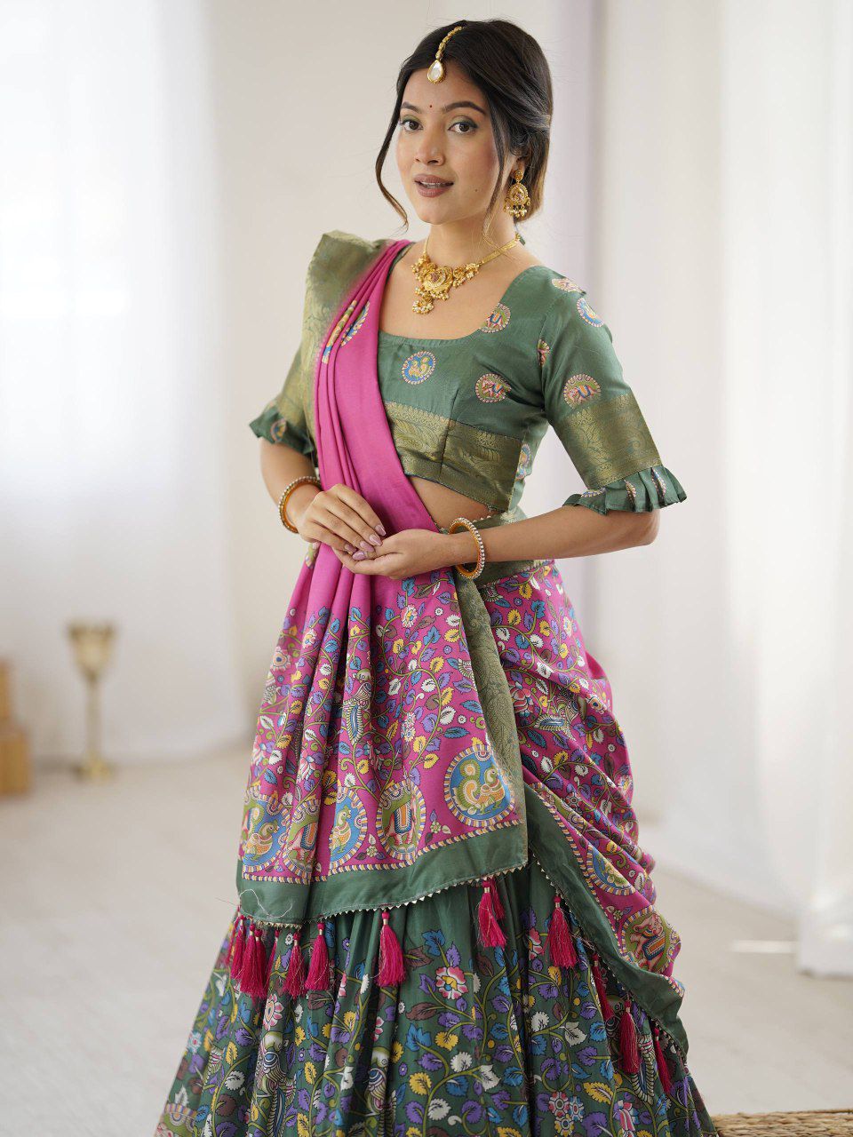 Kalamkari lehanga 38 size only