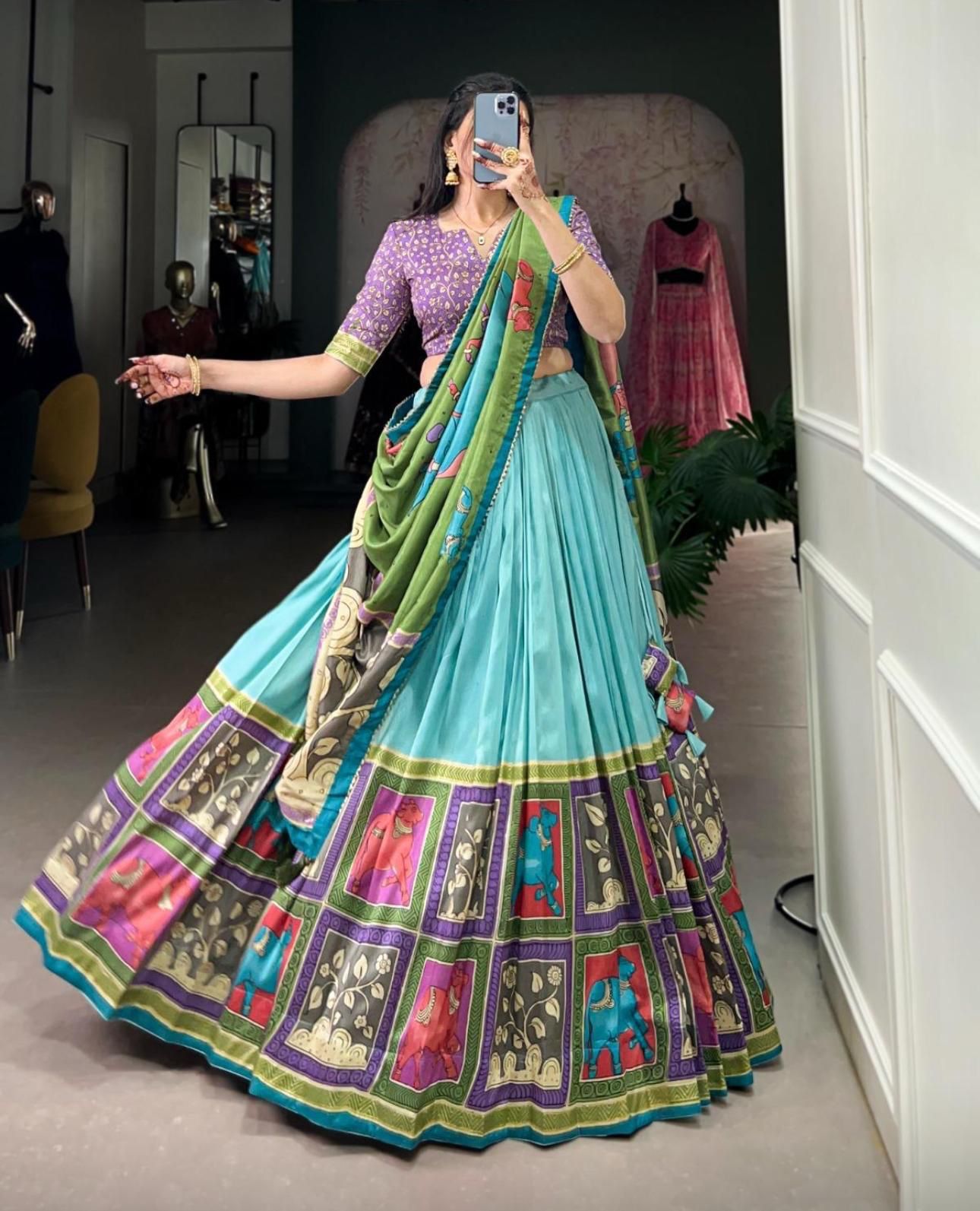 kalamkari lehanga 36 size only