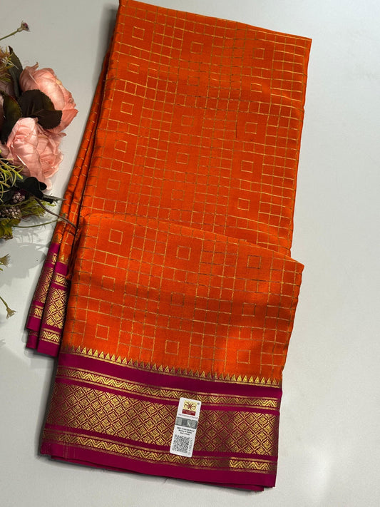 Mango color Mysore silk