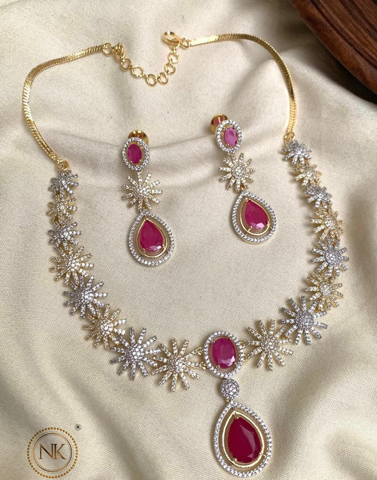 ruby and green american diamonds
