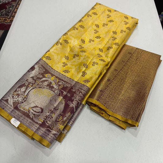 Yellow gold bridal sarees