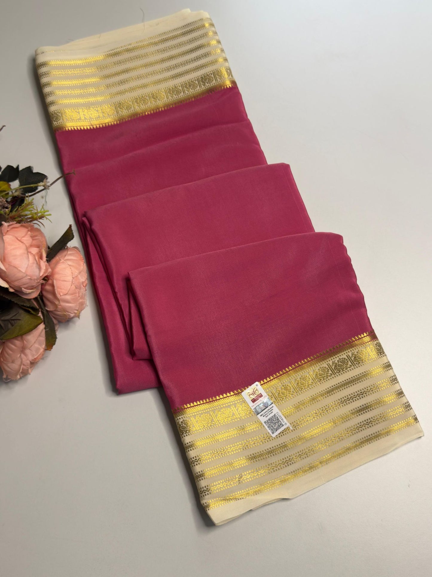 Elegant Mysore silk with vintage border
