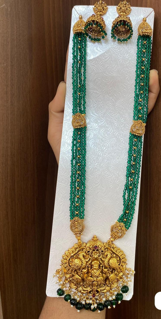 green beads with pendant set